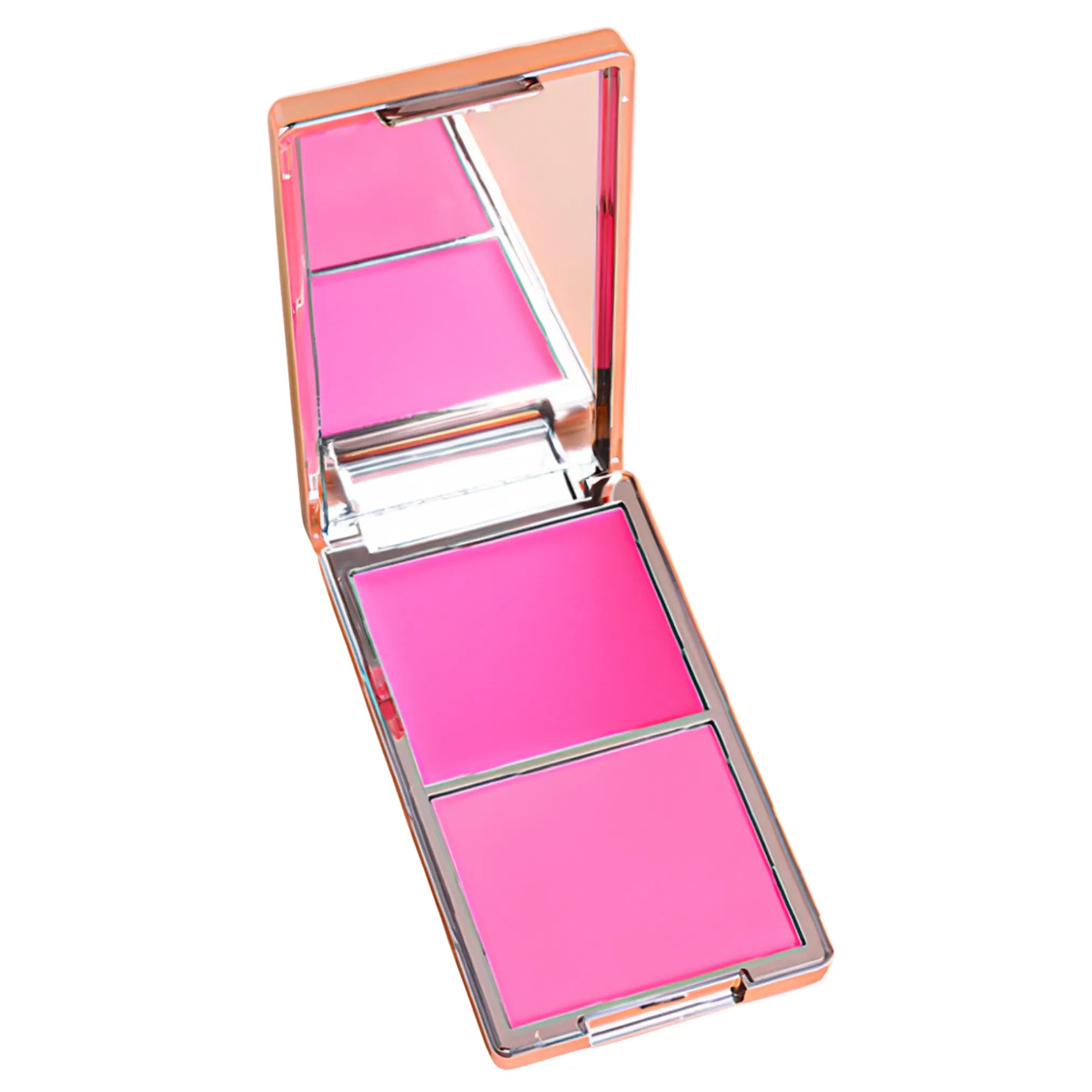 Blush duo pan containing 2 different pink blush powders