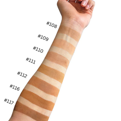 arm with shade swatches 108 to 117